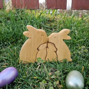 Ölelős nyuszicsalád  - játék & sport - plüssállat & játékfigura - nyuszi - Meska.hu