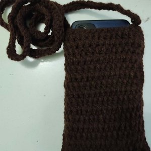 Csokoládé Parfé � Strapabíró, gyöngyös nagymami-kockás mobiltok (10�15 cm) - táska & tok - pénztárca & más tok - telefontok - Meska.hu