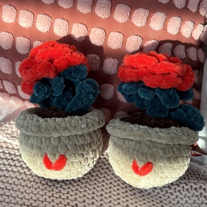 Horgolt cserepes rózsa, Otthon & Életmód, Virágdekoráció, Virágdíszek, Virágdísz kaspóban, Horgolás, MESKA