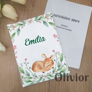 Őzikés egészségügyi kiskönyv borító névvel nyomott mintával - Meska.hu