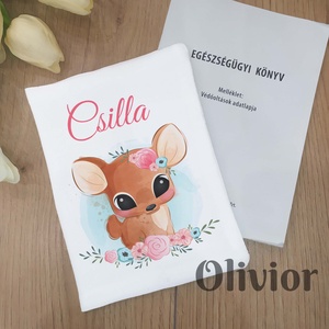 Őzikés egészségügyi kiskönyv borító névvel nyomott mintával, Otthon & Életmód, Papír, írószer, Egészségügyi kiskönyv borító, Varrás, MESKA