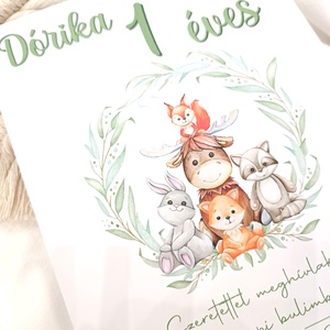 Születésnapi meghívó erdei állatos - Olivior - otthon & életmód - papír, írószer - ajándékozás kellékei - meghívó - Meska.hu