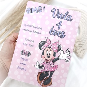 Születésnapi meghívó minnie egeres - Olivior - Meska.hu