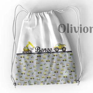 Munkagépes neves ovis zsák - Olivior - játék & sport - ovis felszerelés - ovis zsák - Meska.hu