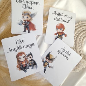 Szuperhős baba mérföldkő kártya csomag - baba - mama - babafotózás - baba mérföldkő kártyák - Meska.hu