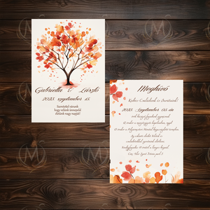 Őszi falevelek esküvői meghívó - esküvő - meghívó & kártya - meghívó - Meska.hu