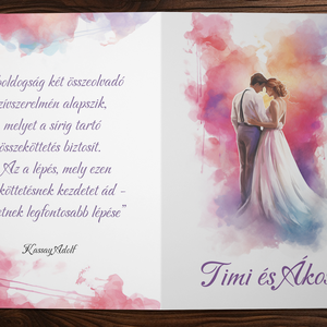 Romantikus  esküvői meghívó - Meska.hu