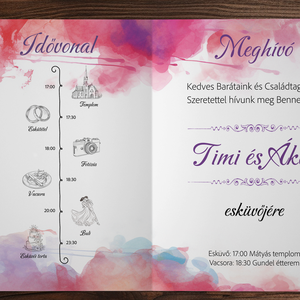 Romantikus  esküvői meghívó - esküvő - meghívó & kártya - meghívó - Meska.hu