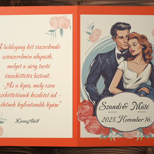 Retro pinup  esküvői meghívó - Meska.hu