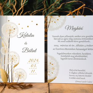 Pitypang esküvői meghívó, Esküvő, Meghívó & Kártya, Meghívó, Papírművészet, Fotó, grafika, rajz, illusztráció, MESKA