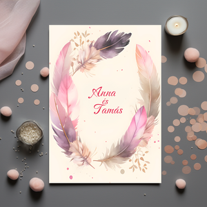 Boho Style Esküvői meghívó, Esküvő, Meghívó & Kártya, Meghívó, Fotó, grafika, rajz, illusztráció, Papírművészet, MESKA