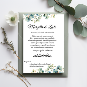 Eukaliptusz,greenery Esküvői meghívó - esküvő - meghívó & kártya - meghívó - Meska.hu