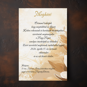 Elegáns bronz esküvői meghívó - esküvő - meghívó & kártya - meghívó - Meska.hu