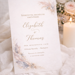 Pasztell tollak esküvői meghívó, Esküvő, Meghívó & Kártya, Meghívó, Papírművészet, Fotó, grafika, rajz, illusztráció, MESKA