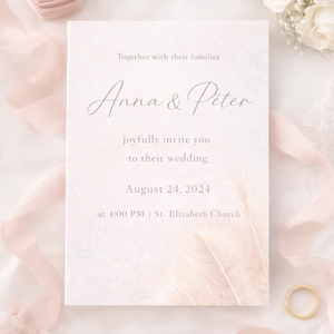 Légies barack esküvői meghívó - Meska.hu