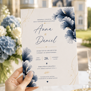 Royal Bloom � Elegáns Kétoldalas Esküvői Meghívó - Meska.hu