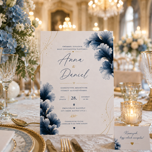 Royal Bloom � Elegáns Kétoldalas Esküvői Meghívó - esküvő - meghívó & kártya - meghívó - Meska.hu