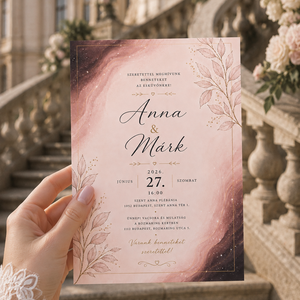 Rózsakvarc Álom � Elegáns Esküvői Meghívó - Meska.hu