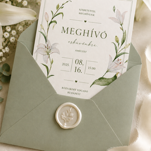 Fehér Liliom Kertje - esküvő - meghívó & kártya - meghívó - Meska.hu
