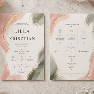 Blush Harmony - esküvő - meghívó & kártya - meghívó - Meska.hu