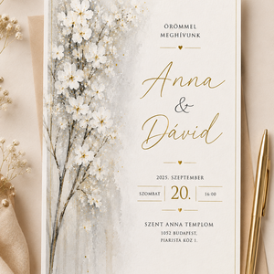 Pearl Blossom � Gyöngyvirág Elegancia Esküvői Meghívó - Meska.hu
