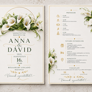 Calla Royale � Kála Elegancia Esküvői Meghívó - esküvő - meghívó & kártya - meghívó - Meska.hu