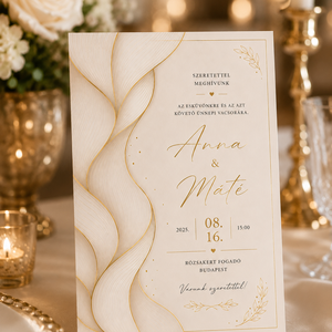 Golden Flow � Elegáns Arany Esküvői Meghívó - Meska.hu