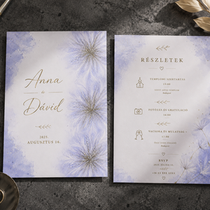 Lavender Breeze � Elegáns levendulaszínű esküvői meghívó - esküvő - meghívó & kártya - meghívó - Meska.hu
