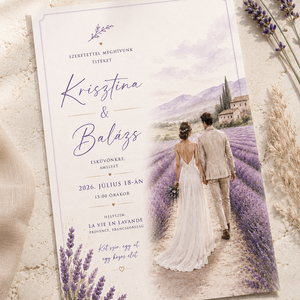 Provence Levendulamező � Romantikus Esküvői Meghívó - Meska.hu