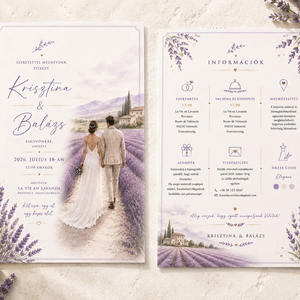 Provence Levendulamező � Romantikus Esküvői Meghívó - esküvő - meghívó & kártya - meghívó - Meska.hu
