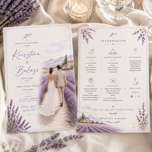Provence Levendulamező � Romantikus Esküvői Meghívó - esküvő - meghívó & kártya - meghívó - Meska.hu