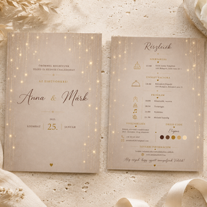 Champagne Lights - esküvő - meghívó & kártya - meghívó - Meska.hu