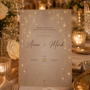 Champagne Lights - esküvő - meghívó & kártya - meghívó - Meska.hu