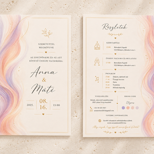 Aurora Blush � Pasztell akvarell esküvői meghívó  - esküvő - meghívó & kártya - meghívó - Meska.hu