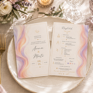 Aurora Blush � Pasztell akvarell esküvői meghívó  - esküvő - meghívó & kártya - meghívó - Meska.hu