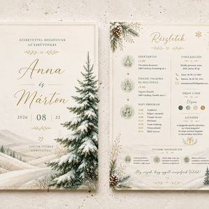 Winter Evergreen � Téli fenyőerdei esküvői meghívó - esküvő - meghívó & kártya - meghívó - Meska.hu