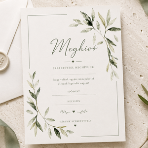 Olívalomb � Elegáns Akvarell Esküvői Meghívó - Meska.hu