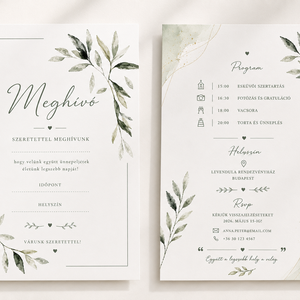 Olívalomb � Elegáns Akvarell Esküvői Meghívó - esküvő - meghívó & kártya - meghívó - Meska.hu