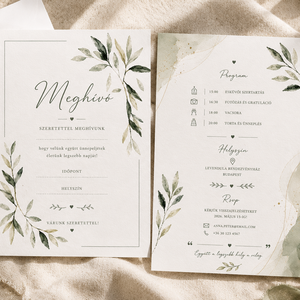 Olívalomb � Elegáns Akvarell Esküvői Meghívó - esküvő - meghívó & kártya - meghívó - Meska.hu
