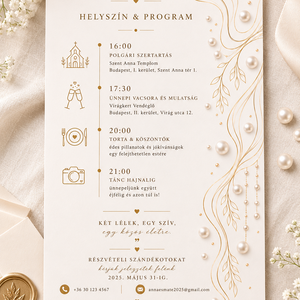 Gyöngyfény Elegancia  - esküvő - meghívó & kártya - meghívó - Meska.hu