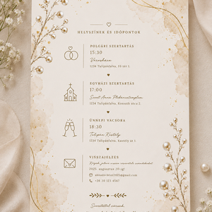 Gyöngy Elegancia � Prémium esküvői meghívó - esküvő - meghívó & kártya - meghívó - Meska.hu
