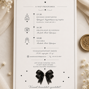 Noir Pearl � Elegáns Masnis Esküvői Meghívó - esküvő - meghívó & kártya - meghívó - Meska.hu