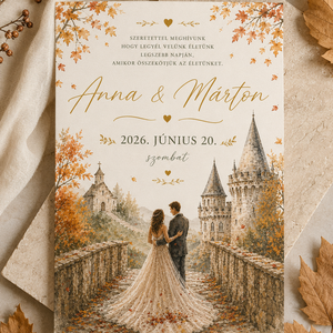 Autumn Castle Romance � Őszi Kastély Esküvői Meghívó - Meska.hu