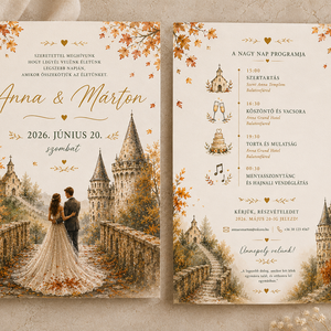 Autumn Castle Romance � Őszi Kastély Esküvői Meghívó - esküvő - meghívó & kártya - meghívó - Meska.hu