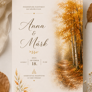 Autumn Forest Path � Őszi Erdő Esküvői Meghívó - Meska.hu