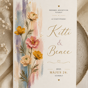 Pastel Bloom � Pasztell Virágos Esküvői Meghívó - Meska.hu
