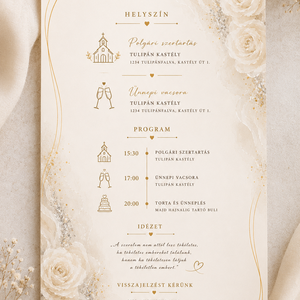 Elefántcsont Rózsa � Elegáns Esküvői Meghívó - esküvő - meghívó & kártya - meghívó - Meska.hu