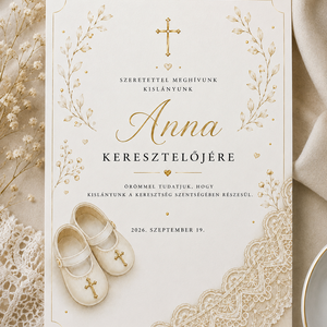 Arany Áldás � Keresztelő Meghívó, Baba - mama, Keresztelő kellékek, Keresztelő meghívó, Fotó, grafika, rajz, illusztráció, MESKA