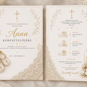 Arany Áldás � Keresztelő Meghívó - baba - mama - keresztelő kellékek - keresztelő meghívó - Meska.hu