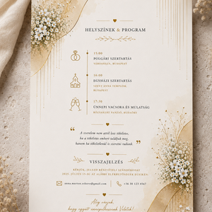 Aranyvirág Ívek � elegáns esküvői meghívó - esküvő - meghívó & kártya - meghívó - Meska.hu